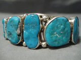 Important Huge Chunky Vintage Native American Navajo Turquoise Sterling Silver Bracelet-Nativo Arts