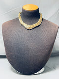 Gorgeous Gold Vintage Native American Navajo 100 Strand Sterling Silver Heishi Necklace-Nativo Arts