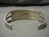Striking Vintage Zuni Native American Navajo Gregory Thorn Sterling Silver Bracelet Old-Nativo Arts