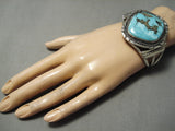 One Of The Best Vintage Native American Navajo Old Morenci Turquoise Sterling Silver Bracelet-Nativo Arts