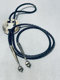 Superb Vintage Native American Navajo 7 Kingman Turquoise Sterling Silver Bolo-Nativo Arts