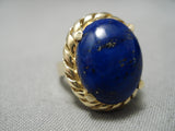 Best Vintage Navajo 14k Gold Lapis Lazuli Native American Ring0 7 Grams!-Nativo Arts