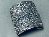 One Of The Most Detailed Ever Vintage Native American Navajo Leaf Bracelet-Nativo Arts