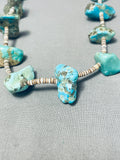 Native American Marvelous Vintage Santo Domingo Turquoise Sterling Silver Necklace-Nativo Arts