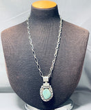 Authentic Ben Begaye (d) Vintage Native American Navajo Turquoise Sterling Silver Necklace-Nativo Arts