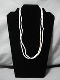 Native American Marvelous Vintage Santo Domingo Rare Early Gypsum Sterling Silver Necklace-Nativo Arts