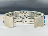 Southwest Rare Side Inlay Turquoise Sterling Silver Bracelet-Nativo Arts