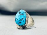 Enchanting Native American Navajo Sleeping Beauty Turquoise Sterling Silver Ring-Nativo Arts