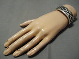 Important Vintage Native American Navajo Tommy Jackson Sterlingn Silver Rug Bracelet-Nativo Arts