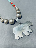 Native American Intricate Southwest Vintage Turquoise Bear Sterling Silver Necklace-Nativo Arts