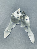 Eye-catching Vintage Native American Navajo Sterling Silver Earrings-Nativo Arts