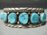 Marvelous Vintage Native American Navajo Old Kingman Turquoise Sterling Silver Bracelet-Nativo Arts