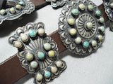 Master Darryl Becenti Vintage Native American Navajo Green Turquoise Sterling Silver Concho Belt-Nativo Arts