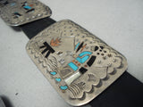 One Of The Best Vintage Native American Navajo Turquoise Sterling Silver Concho Belt-Nativo Arts
