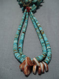 Impressive Vintage Navajo 50-stone Royston Turquoise Native American Necklace-Nativo Arts