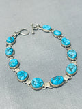 Fabulous Vintage Native American Navajo Morenci Turquoise Sterling Silver Bracelet-Nativo Arts