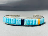 Native American Important Vintage Ray Adakai Turquoise Sterling Silver Bracelet-Nativo Arts