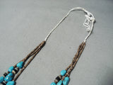Unbelievable Vintage Native American Navajo Blue Gem Turquoise Heishi Necklace Old-Nativo Arts