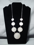 Unbelievable Navajo Sterling Silver Old Coin Necklace Native American-Nativo Arts