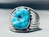 Important Vintage Native American Navajo Turquoise Sterling Silver Ring-Nativo Arts