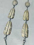 One Of The Best Vintage Native American Navajo Leaf Turquoise Sterling Silver Necklace-Nativo Arts