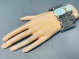 Most Unique Native American Navajo #8 Turquoise Staggered Sterling Silver Bracelet-Nativo Arts