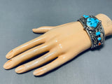 Amazing Vintage Native American Navajo Sleeping Beauty Turquoise Sterling Silver Bracelet Signed-Nativo Arts