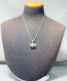 Heavy Solid 14k Gold Vintage Native American Navajo Double Sided Turquoise Necklace-Nativo Arts