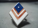 Important Navajo Flag Lapis Sterling Silver Flag Ring Native American-Nativo Arts