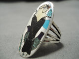 Important Zuni Bird Inlayer Sterling Silver Native American Ring-Nativo Arts