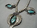 Exquisite Vintage Native American Navajo Sterling Silver Native Royston Turquoise Necklace Old-Nativo Arts