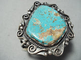 Important Huge Vintage Native American Navajo Royston Turquoise Sterling Silver Bracelet-Nativo Arts