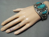 Museum Vintage Native American Navajo Turquoise Sterling Silver Heavy Bracelet-Nativo Arts