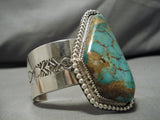 Huge Heavy Native American Navajo Ray Nez Native American Navajo Turquoise Sterling Silver Bracelet-Nativo Arts