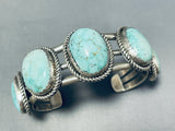 Intriguing Vintage San Felipe Carico Lake Turquoise Sterling Silver Bracelet-Nativo Arts