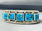 Important Older Yazzie Vintage Native American Navajo Turquoise Sterling Silver Bracelet-Nativo Arts