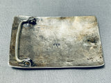 Exceptional Vintage Native American Navajo Turquoise Sterling Silver Buckle Signed-Nativo Arts