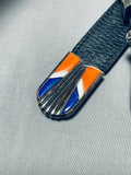 One Of The Best Vintage Native American Turquoise Sterling Silver Inlay Belt-Nativo Arts