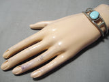 Wonderful Vintage Native American Navajo Turquoise Sterling Silver Bracelet Old-Nativo Arts