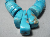 Native American Striking Vintage Santo Domingo Turquoise Sterling Silver Necklace Old-Nativo Arts