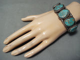 One Of The Best Heavy Coil Vintage Native American Navajo Turquoise Sterling Silver Bracelet-Nativo Arts