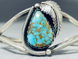 Exquisite Vintage Native American Navajo Spiderweb Turquoise Sterling Silver Bracelet-Nativo Arts