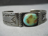 Thck Hvy Vintage Santo Domingo Royston Turquoise Native American Navajo Sterling Silver Bracelet-Nativo Arts