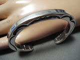 Authentic Vintage Native American Navajo Orville Tsinnie Sterling Silver Bracelet Cuff-Nativo Arts