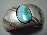 Rare Oblique Segmented Vintage Native American Navajo Turquoise Sterling Silver Bracelet-Nativo Arts