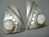 Lea Damon Stunning Navajo Opal Sterling Silver Earrings Native American-Nativo Arts