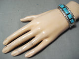 Outstanding Vintage Native American Navajo Sleeping Beauty Turquoise Sterling Silver Bracelet-Nativo Arts