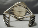 Important Liz Etsitty White Turquoise Vintage Native American Navajo Sterling Silver Bracelet-Nativo Arts
