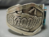 Best Vintage Native American Navajo Authentic Floyd Becenti Turquoise Sterling Silver Bracelet-Nativo Arts