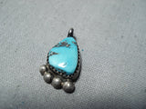 Outstanding Vintage Native American Navajo Morenci Turquoise Sterling Silver Pendant-Nativo Arts